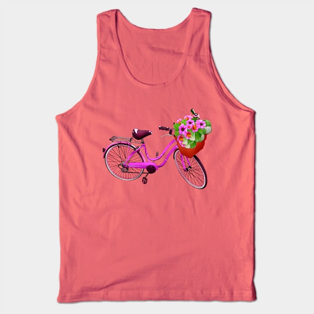 Girl Bike With Flowers Tank Top by holidaystore